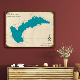 Ashley Lake, Montana - Wood & Metal Wall Art Wood & Metal Wall Art Lake Art