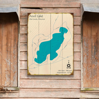 Anvil Lake, Wisconsin - Wood & Metal Wall Art Wood & Metal Wall Art Lake Art