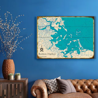 Boston Harbor, Massachusetts - Wood & Metal Wall Art Wood & Metal Wall Art Lake Art