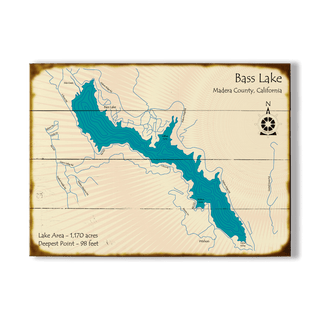 Bass Lake, California - Wood & Metal Wall Art Wood & Metal Wall Art Lake Art