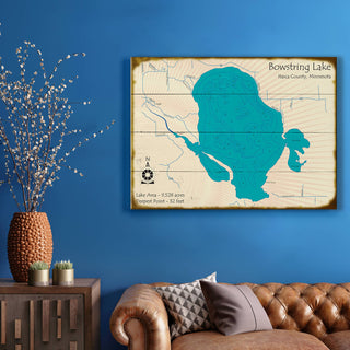 Bowstring Lake, Minnesota - Wood & Metal Wall Art Wood & Metal Wall Art Lake Art