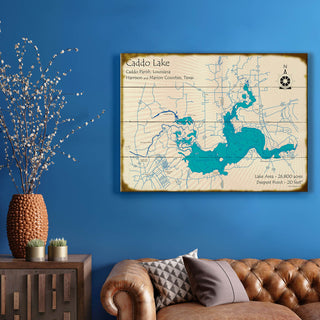 Caddo Lake, Louisiana & Texas - Wood & Metal Wall Art Wood & Metal Wall Art Lake Art