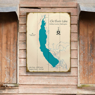 Cle Elum Lake, Washington - Wood & Metal Wall Art Wood & Metal Wall Art Lake Art