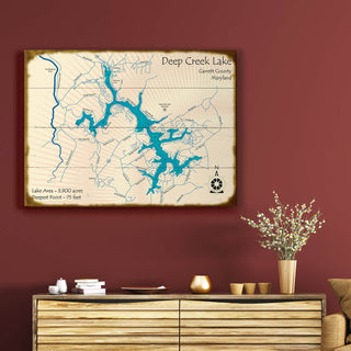 Deep Creek Lake, Maryland - Wood & Metal Wall Art Wood & Metal Wall Art Lake Art