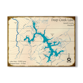 Deep Creek Lake, Maryland - Wood & Metal Wall Art Wood & Metal Wall Art Lake Art