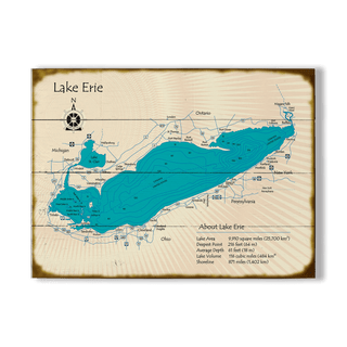 Lake Erie - Wood & Metal Wall Art Wood & Metal Wall Art Lake Art
