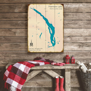Harrison Lake, British Columbia - Wood & Metal Wall Art Wood & Metal Wall Art Lake Art