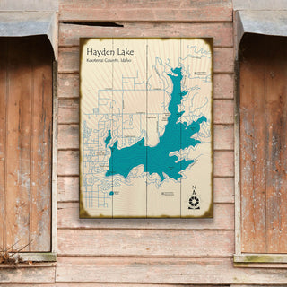 Hayden Lake, Idaho - Wood & Metal Wall Art Wood & Metal Wall Art Lake Art