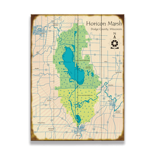 Horicon Marsh, Wisconsin - Wood & Metal Wall Art Wood & Metal Wall Art Lake Art Wood 17" x 23"