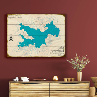 Lake Arrowhead, California - Wood & Metal Wall Art Wood & Metal Wall Art Lake Art