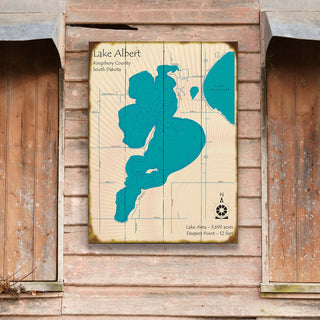 Lake Albert, South Dakota - Wood & Metal Wall Art Wood & Metal Wall Art Lake Art