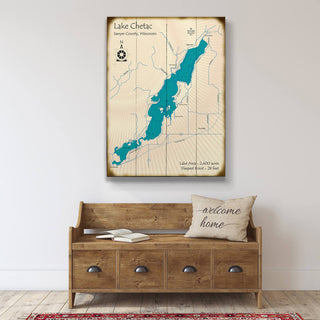 Lake Chetac, Wisconsin - Wood & Metal Wall Art Wood & Metal Wall Art Lake Art