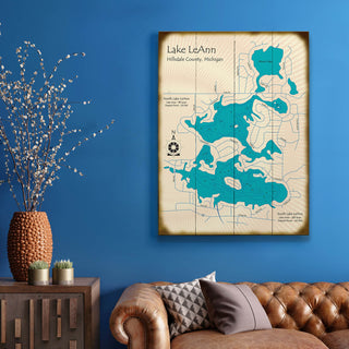 Lake LeAnn, Michigan - Wood & Metal Wall Art Wood & Metal Wall Art Lake Art