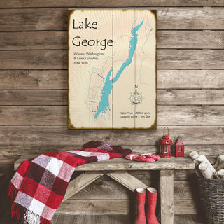 Lake George, New York - Wood & Metal Wall Art Wood & Metal Wall Art Lake Art