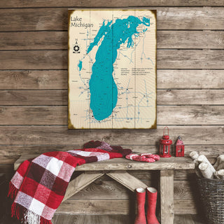 Lake Michigan - Wood & Metal Wall Art Wood & Metal Wall Art Lake Art