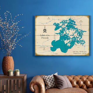 Lake of the Woods, Canada, MN - Wood & Metal Wall Art Wood & Metal Wall Art Lake Art