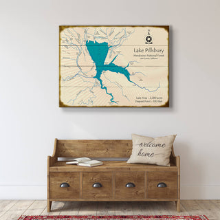 Lake Pillsbury, California - Wood & Metal Wall Art Wood & Metal Wall Art Lake Art