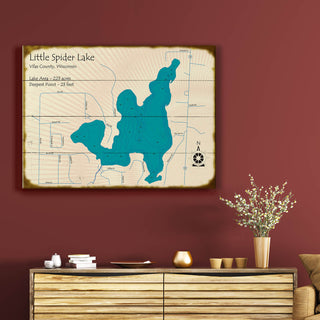 Little Spider Lake, Wisconsin - Wood & Metal Wall Art Wood & Metal Wall Art Lake Art