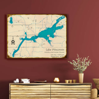 Lake Wisconsin, Wisconsin - Wood & Metal Wall Art Wood & Metal Wall Art Lake Art