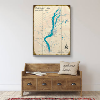 Okanagan Lake, British Columbia - Wood & Metal Wall Art Wood & Metal Wall Art Lake Art