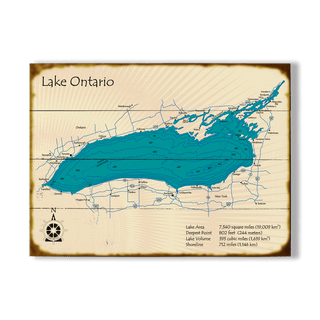 Lake Ontario - Wood & Metal Wall Art Wood & Metal Wall Art Lake Art Wood 23" x 17"