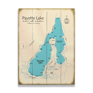 Payette Lake, Idaho - Wood & Metal Wall Art Wood & Metal Wall Art Lake Art Wood 9" x 12"