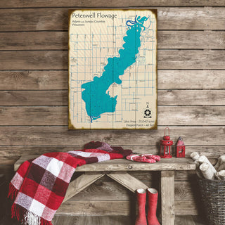 Petenwell Flowage, Wisconsin - Wood & Metal Wall Art Wood & Metal Wall Art Lake Art