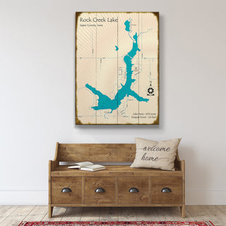 Rock Creek Lake, Iowa - Wood & Metal Wall Art Wood & Metal Wall Art Lake Art