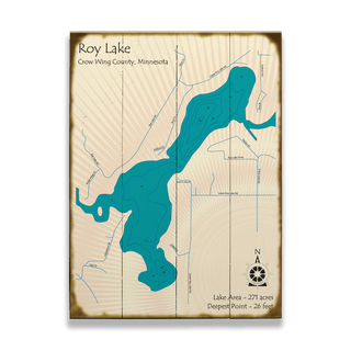 Roy Lake, Minnesota - Wood & Metal Wall Art Wood & Metal Wall Art Lake Art Wood 17" x 23"