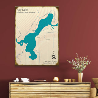 Roy Lake, Minnesota - Wood & Metal Wall Art Wood & Metal Wall Art Lake Art