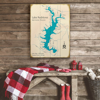 Lake Redstone, Wisconsin - Wood & Metal Wall Art Wood & Metal Wall Art Lake Art