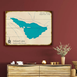 Siskiwit Lake, Wisconsin - Wood & Metal Wall Art Wood & Metal Wall Art Lake Art