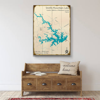 Smith Mountain Lake, Virginia - Wood & Metal Wall Art Wood & Metal Wall Art Lake Art