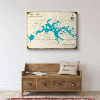 Weiss Lake, Alabama - Wood & Metal Wall Art Wood & Metal Wall Art Lake Art