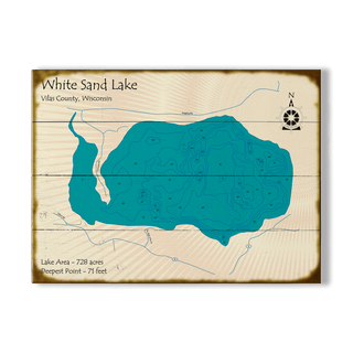 White Sand Lake: Boulder Junction - Wood & Metal Wall Art Wood & Metal Wall Art Lake Art Wood 17" x 23"