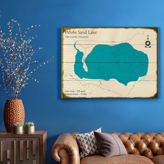 White Sand Lake: Boulder Junction - Wood & Metal Wall Art Wood & Metal Wall Art Lake Art
