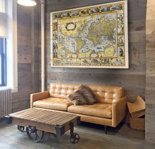 1630 Nova Totius Terrarum Orbis Geographica World Map - Wood & Metal Wall Art Wood & Metal Wall Art Lisa Middleton