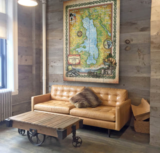 Flathead Lake, Montana: Illustrated Map - Wood & Metal Wall Art Wood & Metal Wall Art Lisa Middleton
