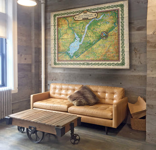 Great Sacandaga Lake, New York: Illustrated Map - Wood & Metal Wall Art Wood & Metal Wall Art Lisa Middleton