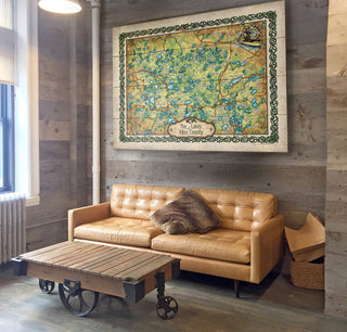 The Lakes of Vilas County, Wisconsin: Illustrated Map - Wood & Metal Wall Art Wood & Metal Wall Art Lisa Middleton