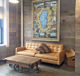 Lake Tahoe: Illustrated Map - Wood & Metal Wall Art Wood & Metal Wall Art Lisa Middleton