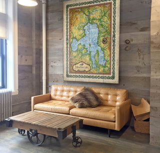 Yellowstone Lake: Illustrated Map - Wood & Metal Wall Art Wood & Metal Wall Art Lisa Middleton
