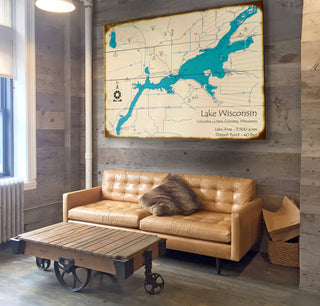 Lake Wisconsin, Wisconsin - Wood & Metal Wall Art Wood & Metal Wall Art Lake Art