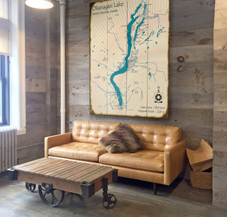 Okanagan Lake, British Columbia - Wood & Metal Wall Art Wood & Metal Wall Art Lake Art
