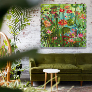 Lily Pond - Wooden Wall Decor Wood & Metal Wall Art Este MacLeod