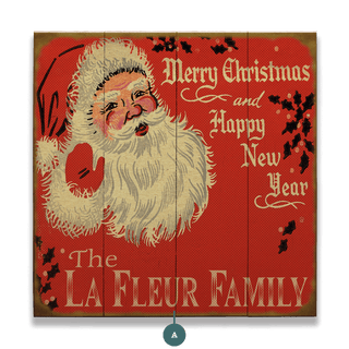 Matchbook Style Santa - Wood & Metal Wall Art Wood & Metal Wall Art Meissenburg Designs Wood 10.5" x 10.5"