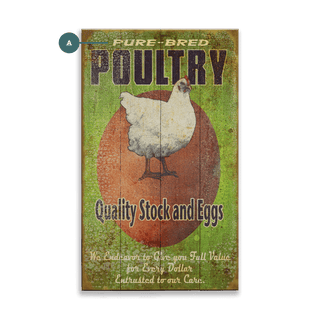 Quality Poultry Stock and Eggs - Wood & Metal Wall Art Wood & Metal Wall Art Meissenburg Designs Wood 8" x 14"