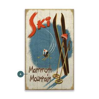 Snow Sticks on the Slope - Wood & Metal Wall Art Wood & Metal Wall Art Meissenburg Designs Wood 14" x 8"