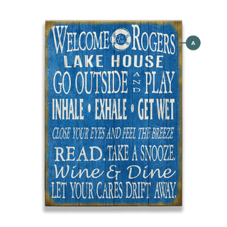 Welcome to the Lake House: Personalized - Wood & Metal Wall Art Wood & Metal Wall Art Meissenburg Designs Wood 9" x 12"