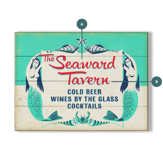 Mermaid Tavern - Wood & Metal Wall Art Wood & Metal Wall Art Meissenburg Designs Wood 12" x 9"